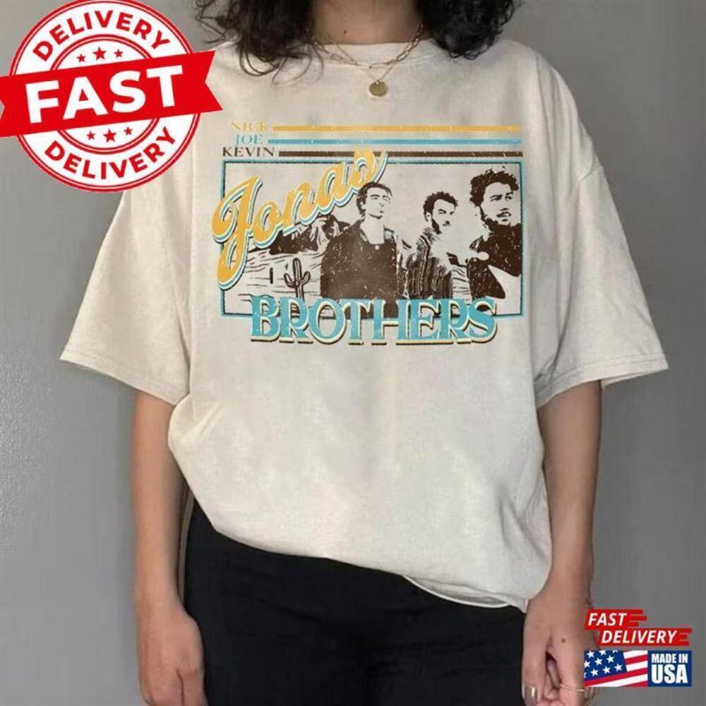 Nick Joe Kevin Jonas T-Shirt Brothers Tour Shirt Concert Retro Unisex Classic 1